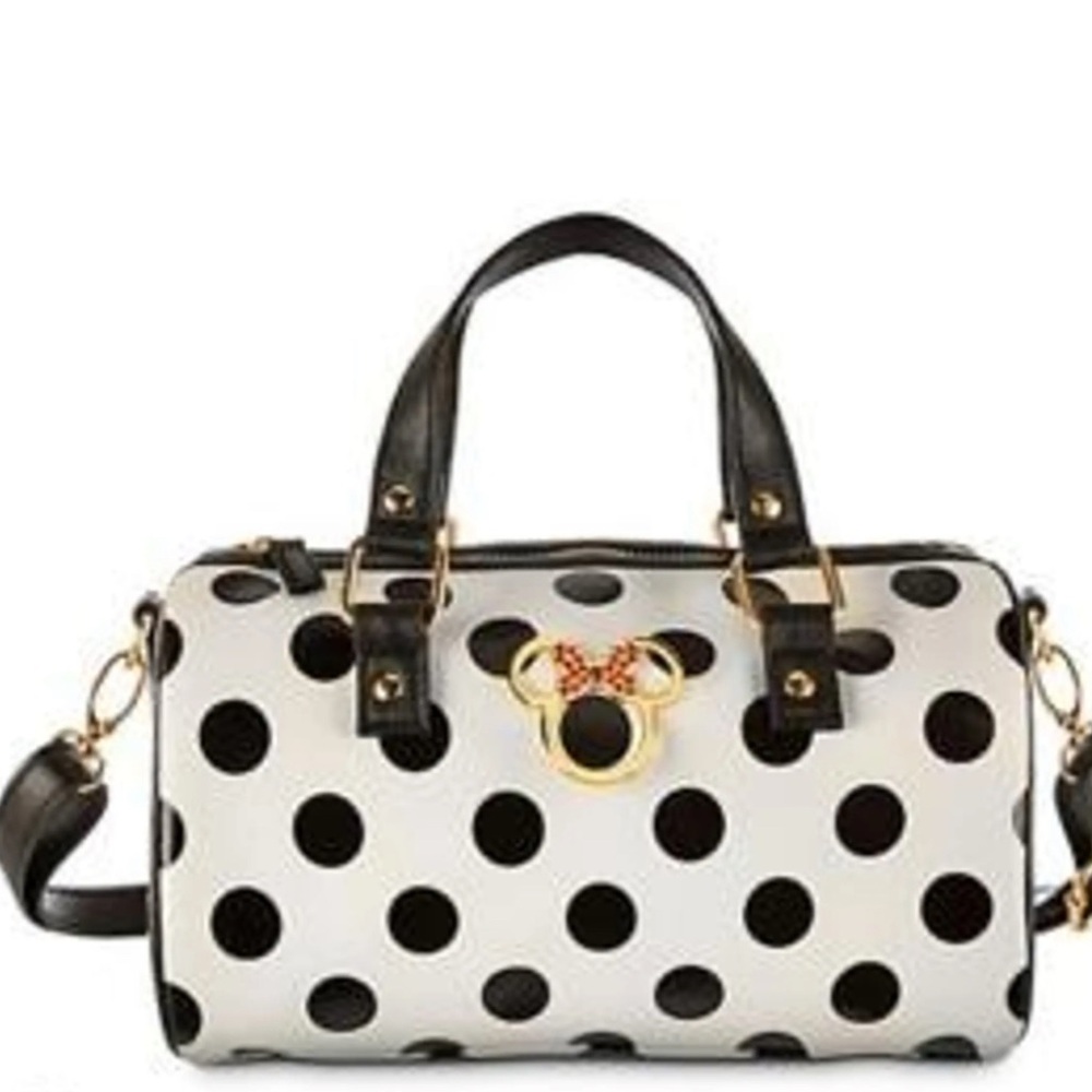 Polka Dot Handbag with Black Accents
